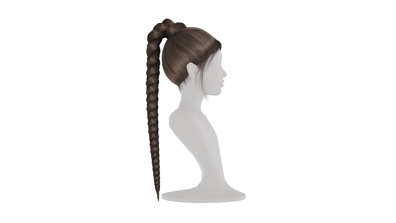 Medium 1 für Eintrag Realistic Woman High ponytail braid long Hair Style