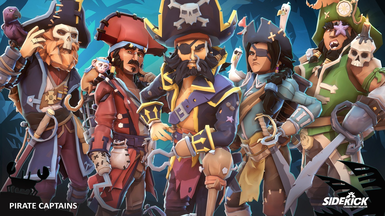 Media 1 for listing Pirate Captains - Sidekick Modular Characters by Synty