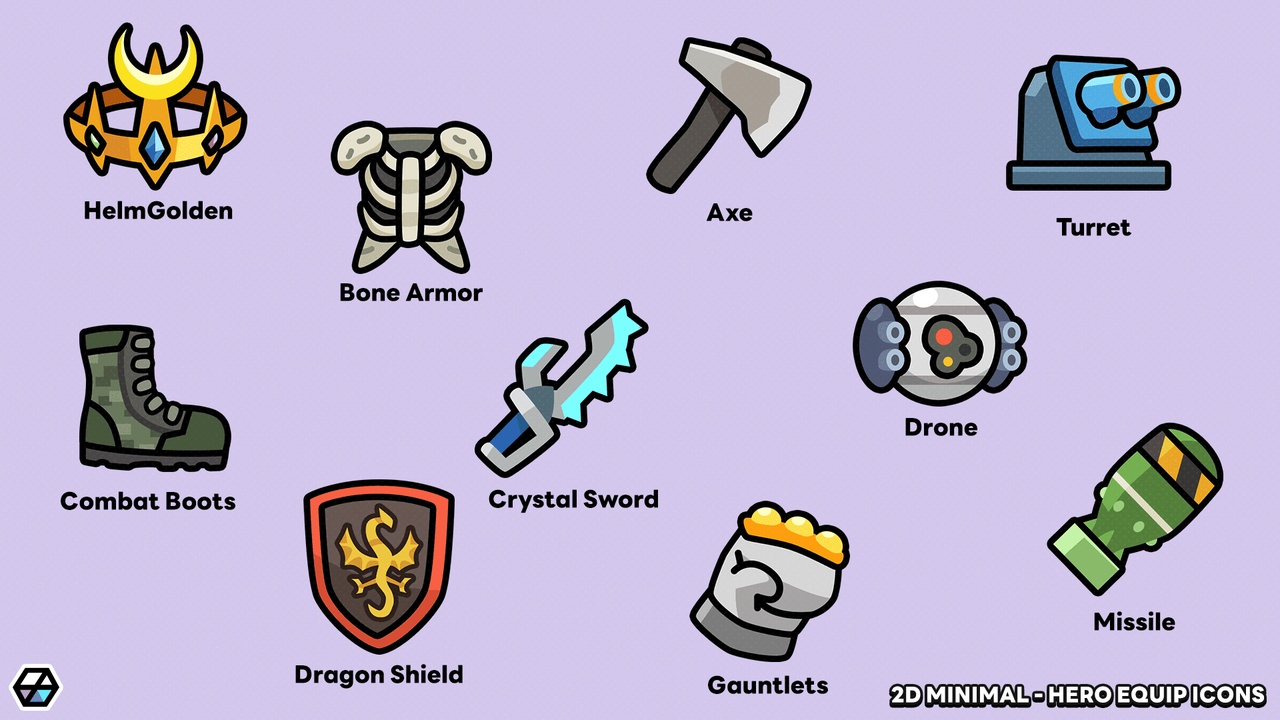 Media 1 for listing 2D Minimal - Hero Equip Icons