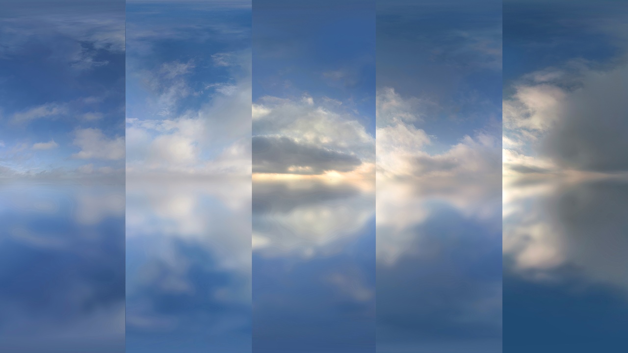 Multimedia 1 para anuncio HDRI cloudy morning evening sky (8k). Photorealistic cloudy map