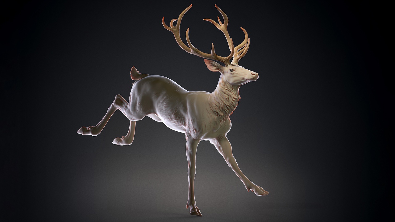 Media 1 for listing Leaping Deer - Wildlife Sculpt