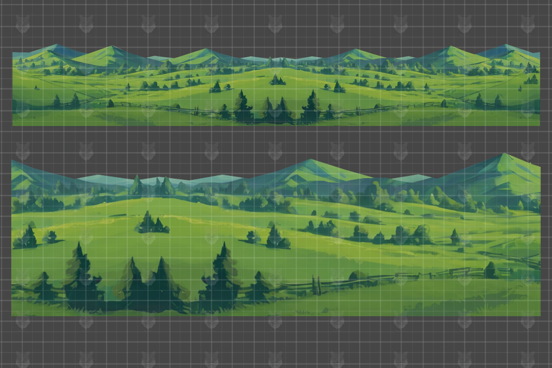 Media 1 for listing Grassland hills - Seamless background