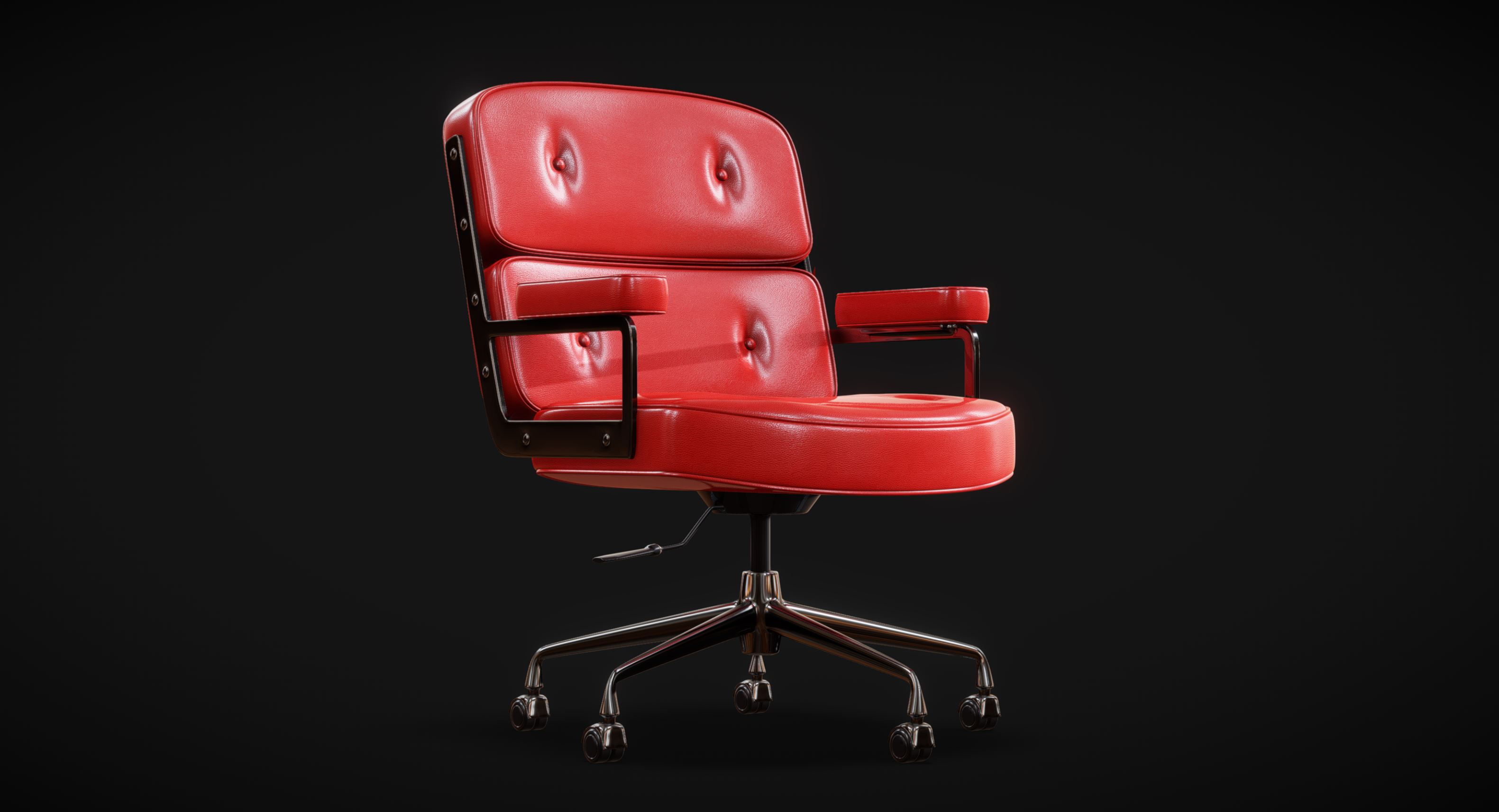 Red Leather Swivel Chair | Fab