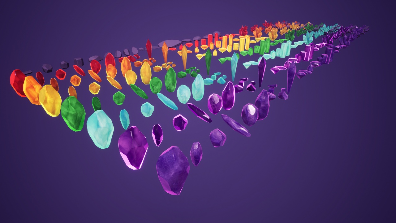 Media 1 for listing Stylized Crystals, Rocks and Gems