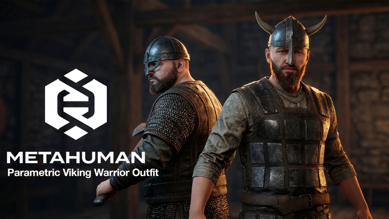 Media 1 for listing Parametric Viking Warrior Outfit Pack for MetaHuman Vol 1 - Metahuman Clothing