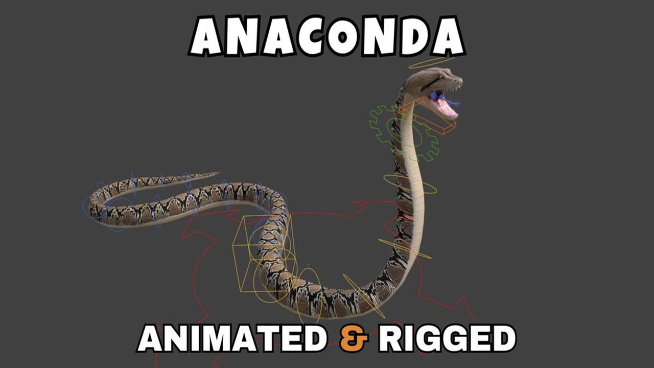 Media 1 for listing Anaconda Rigged And Animated 3D Model
