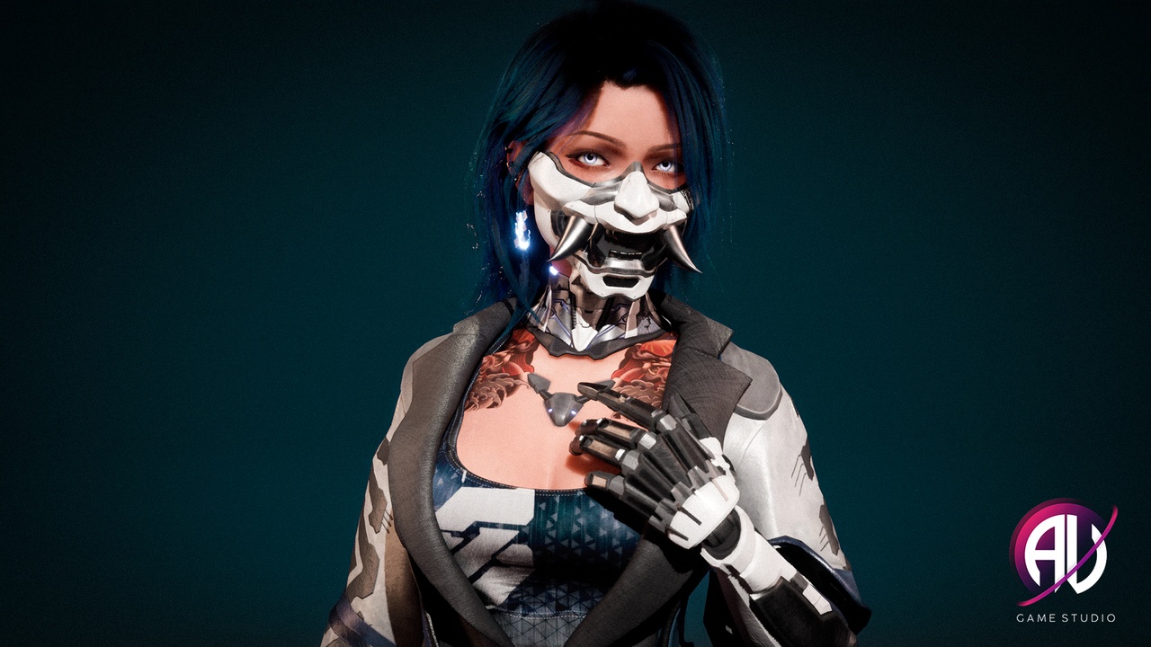 Media 1 for listing Cyberpunk Girl - White Blossom