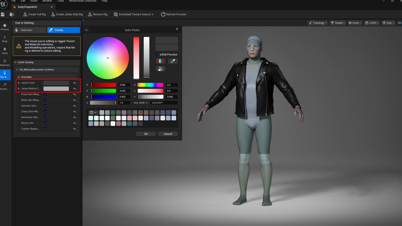 Medium 1 für Eintrag Men Leather Jacket - Metahuman Clothes - Parametric Outfit PBR