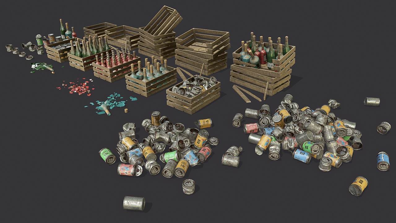 Media 1 for listing Props bottles and canned food Set 1