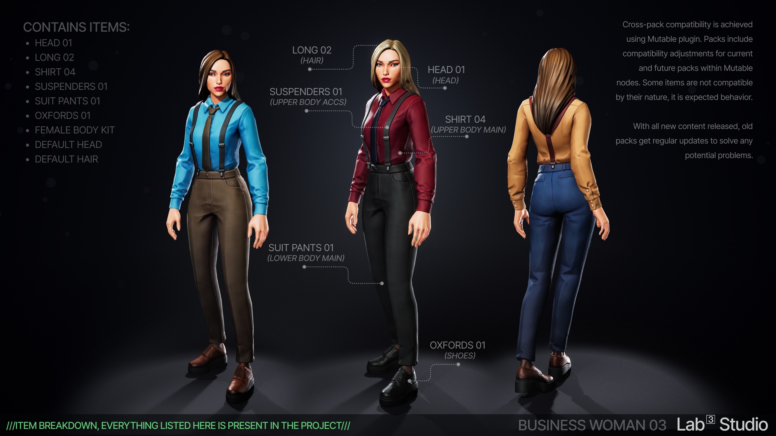 Media 1 for listing Business Woman 03: Stylized Character