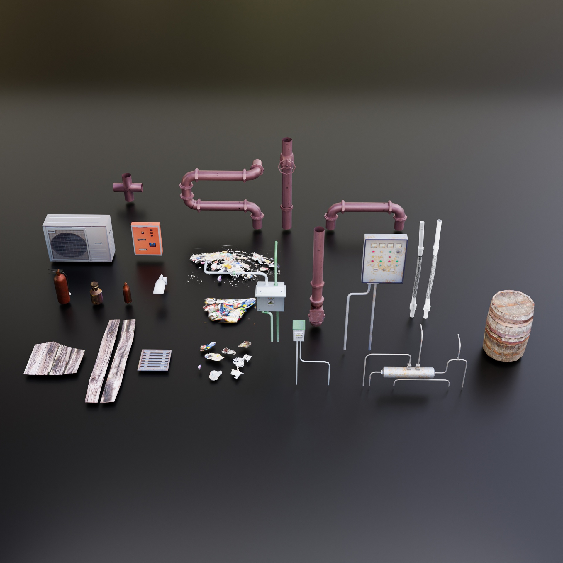 Media 1 for listing Industrial Environment Props Pack. Low Poly Game Ready 3D Assets