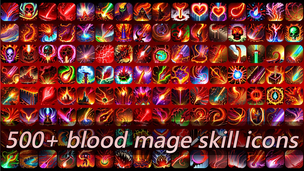 Media 1 for listing 500+ blood mage skill icons