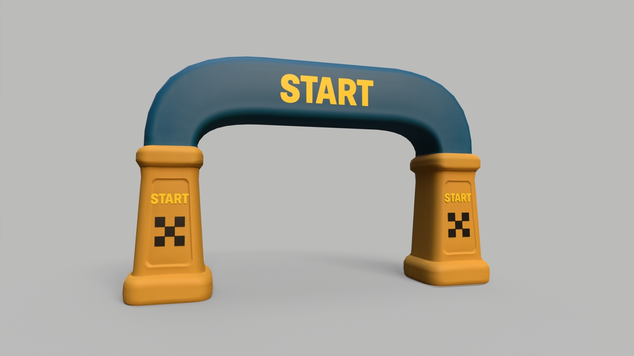 Media 1 for listing Stylized Race Gates Pack Start Checkpoint Finish