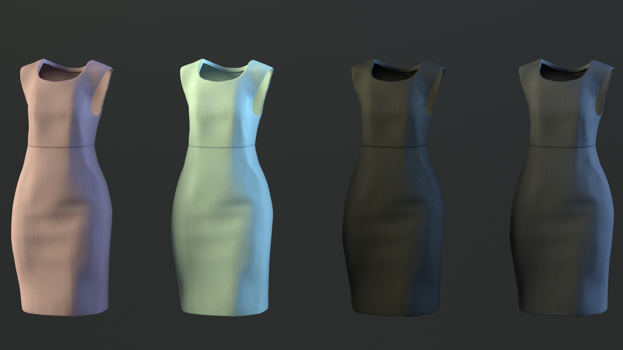 Media 1 for listing Female Formal Crepe Dress - Metahuman Compatible