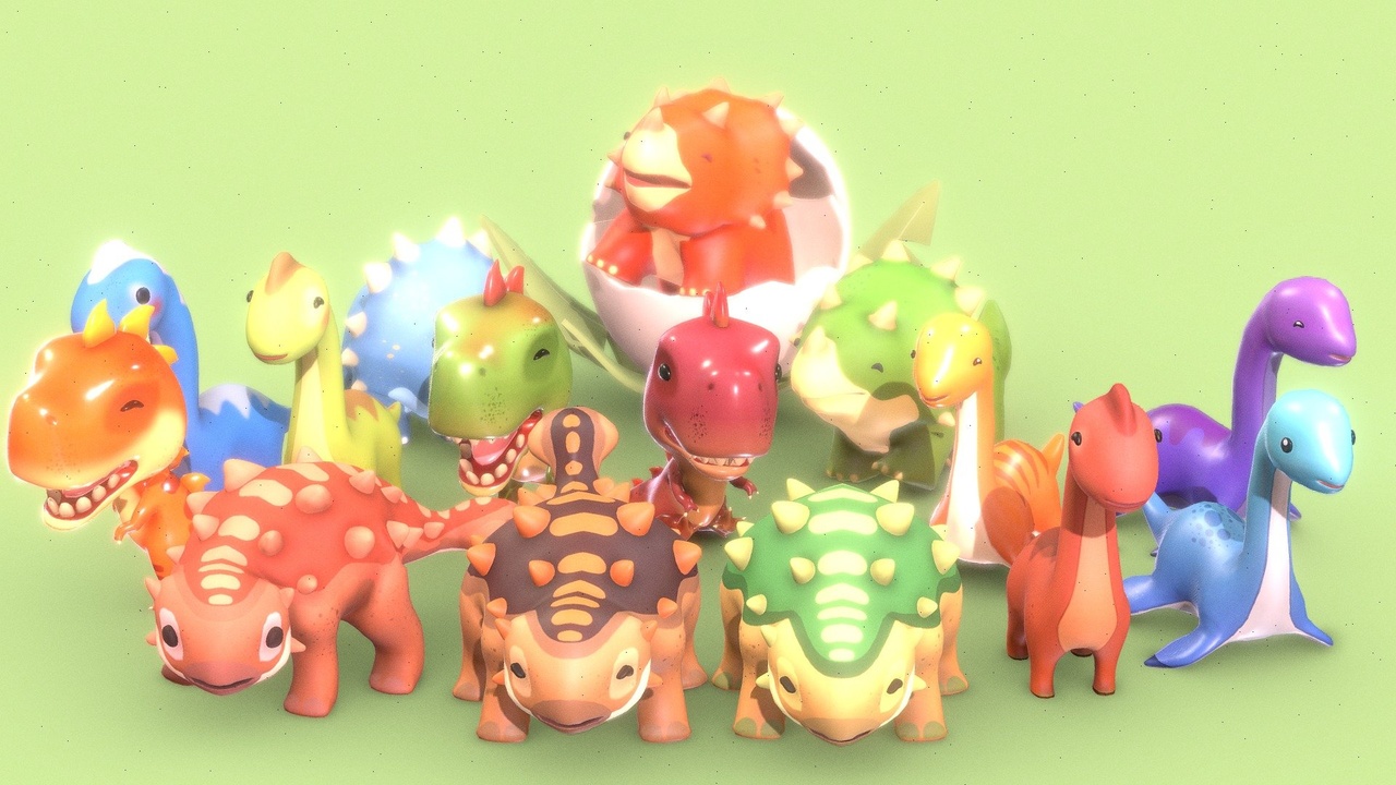 Media 1 for listing 3D Cartoon Dinosaur Pack Collection