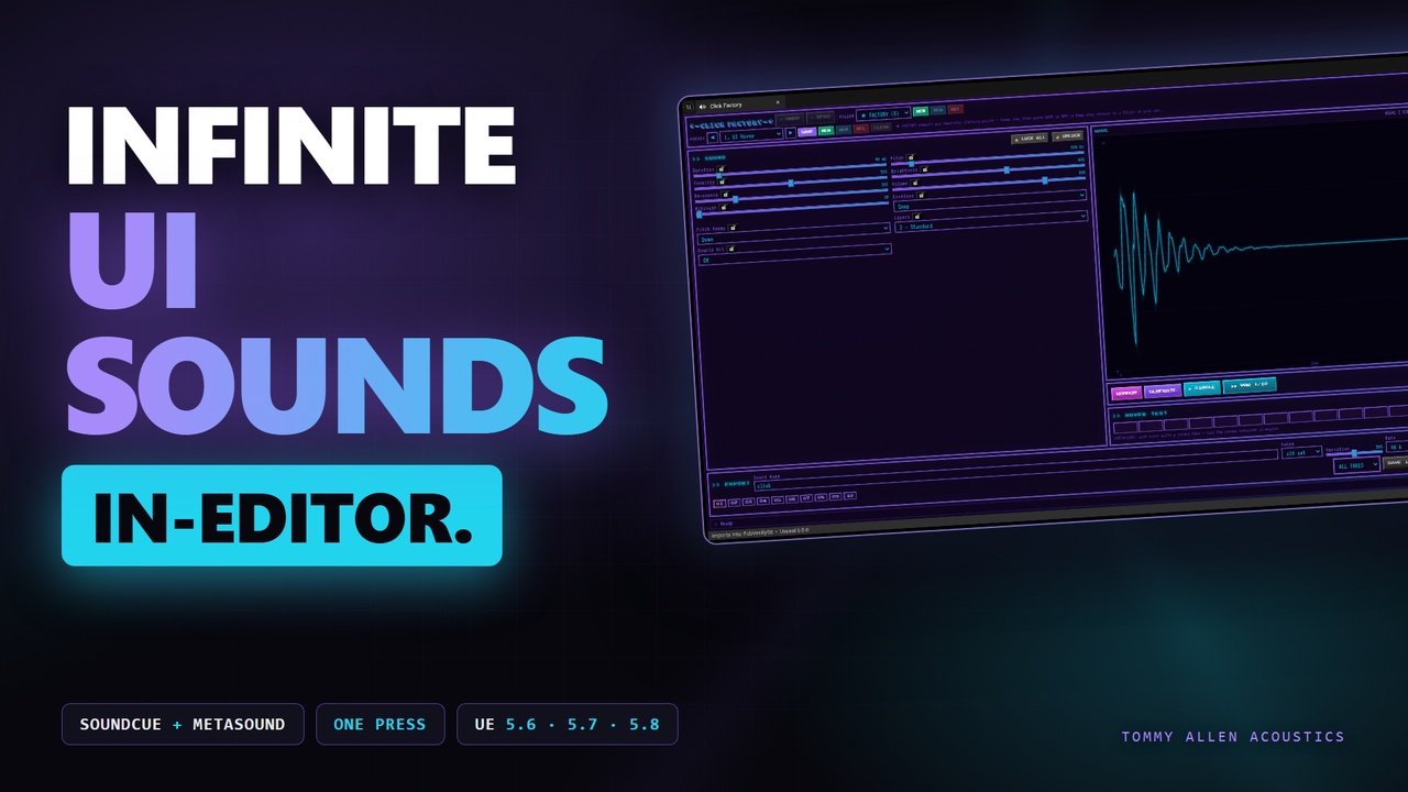 Media 1 for listing Click Factory — UI Sound Generator