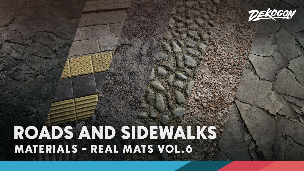 Media 1 for listing Realistic Materials Vol.6 - Roads & Sidewalks (40+ Materials)