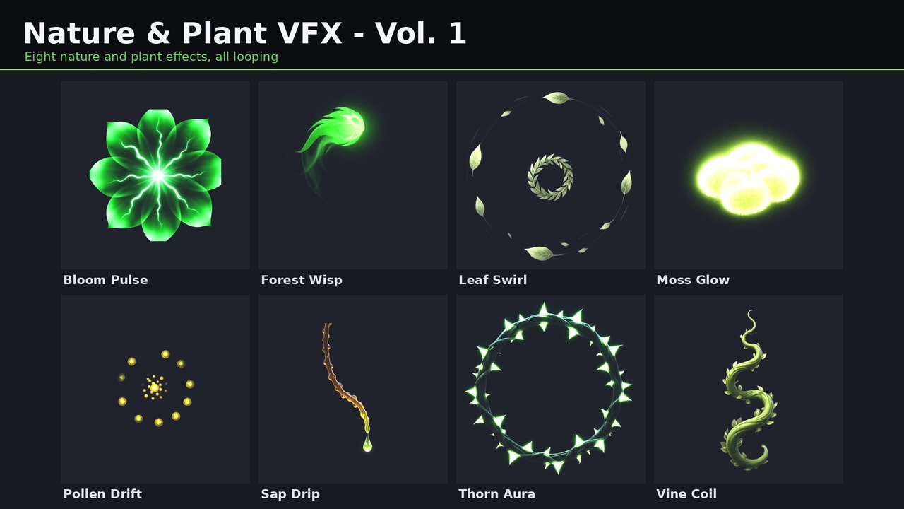 Media 1 for listing Nature & Plant VFX Vol. 1 - 32 2D Looping Sprite Sheets