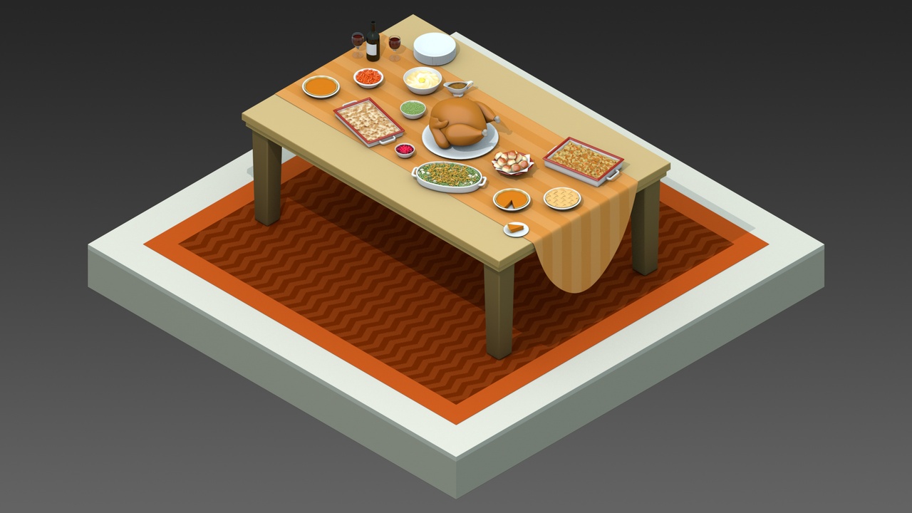 Media 1 for listing Isometric Thanksgiving Dinner