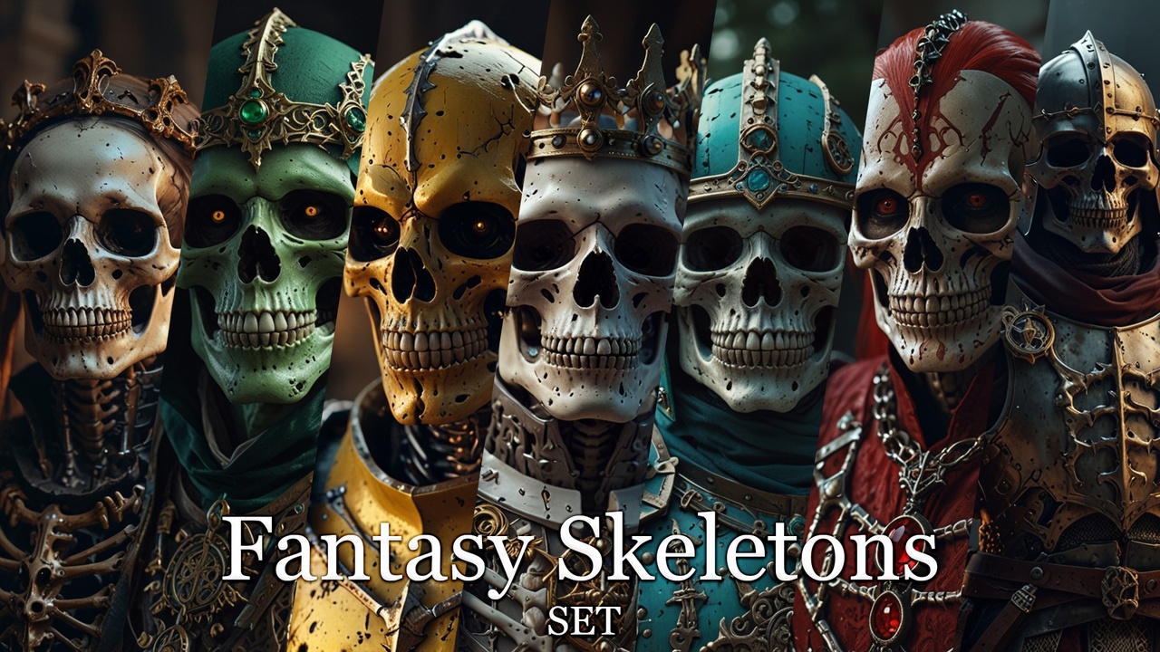 Media 1 for listing Fantasy Skeletons Portraits