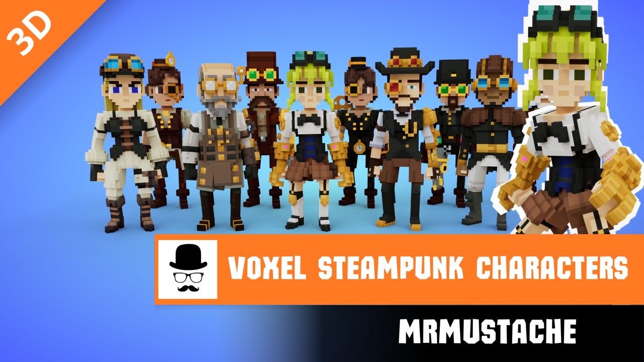 Media 1 for listing Voxel Steampunk Characters Pack