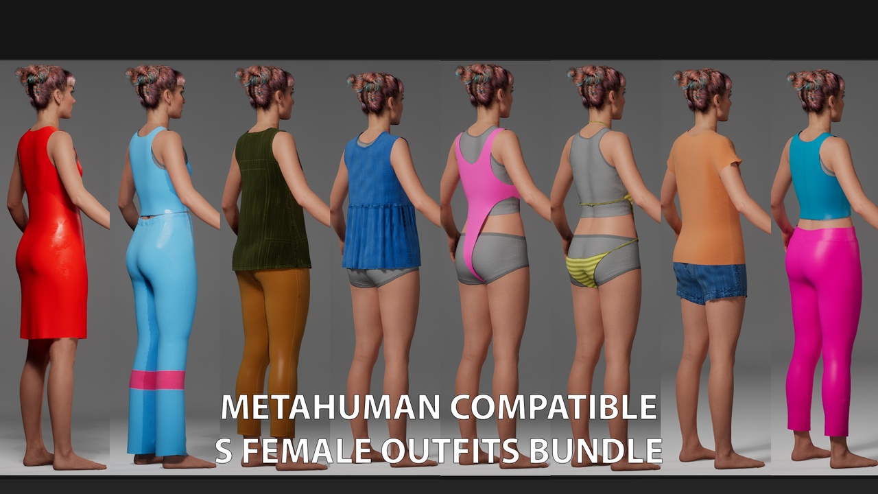 Media 1 for listing MetaHuman Compatible S Female Outfits Bundle
