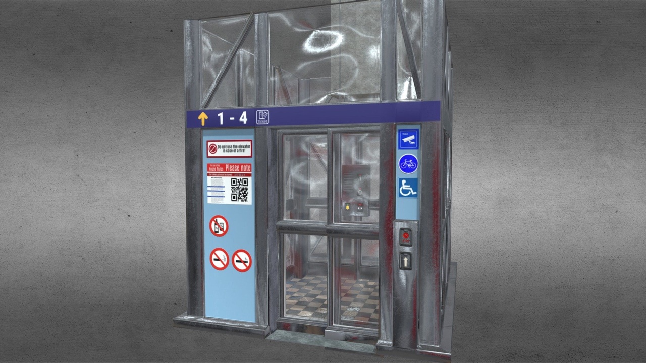 Media 1 for listing Elevator – Mid Poly Urban Asset (Blender, 4K & 1K)