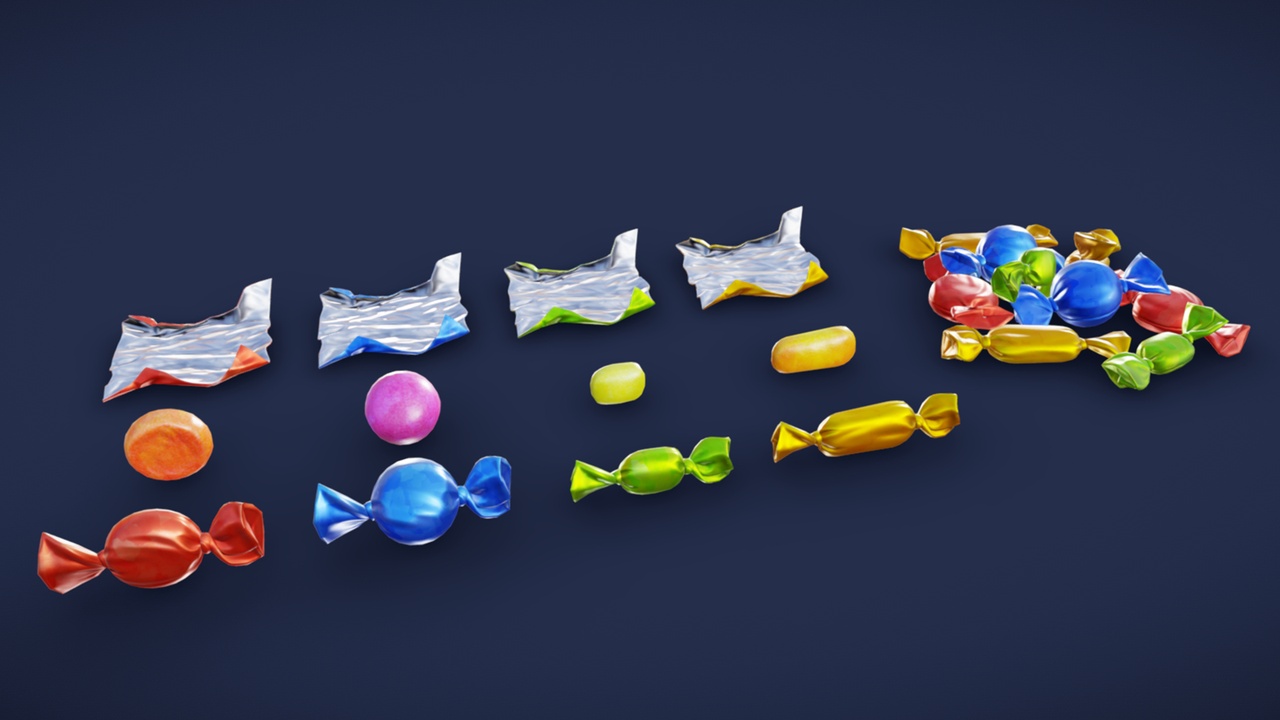 Stylized Wrapped Candy - Game Ready | Fab