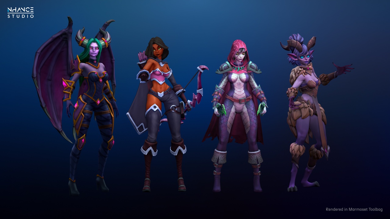 Media 1 for listing Stylized Fantasy Girls NPC Pack #1