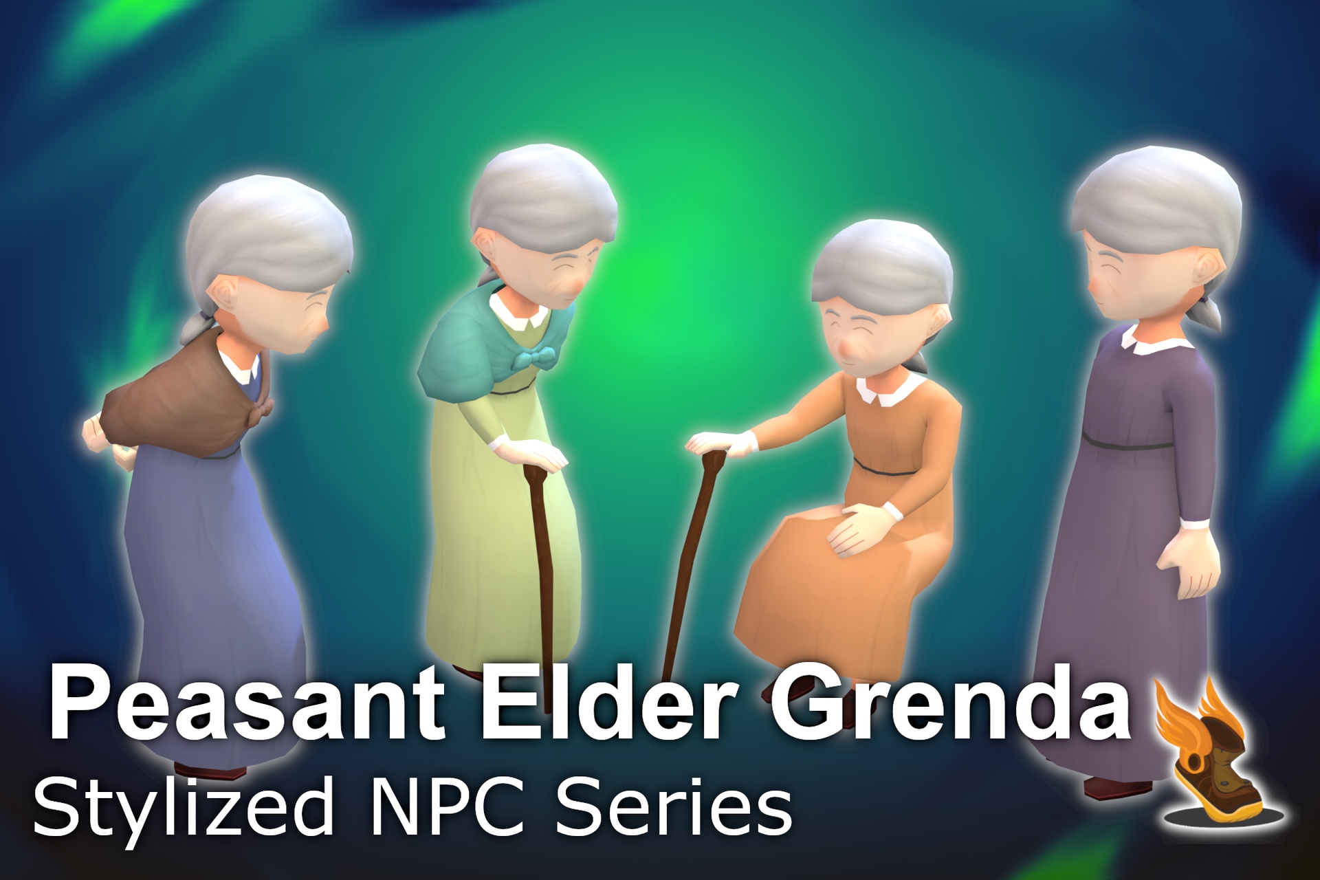 Media 1 for listing Stylized NPC - Peasant Elder Grenda