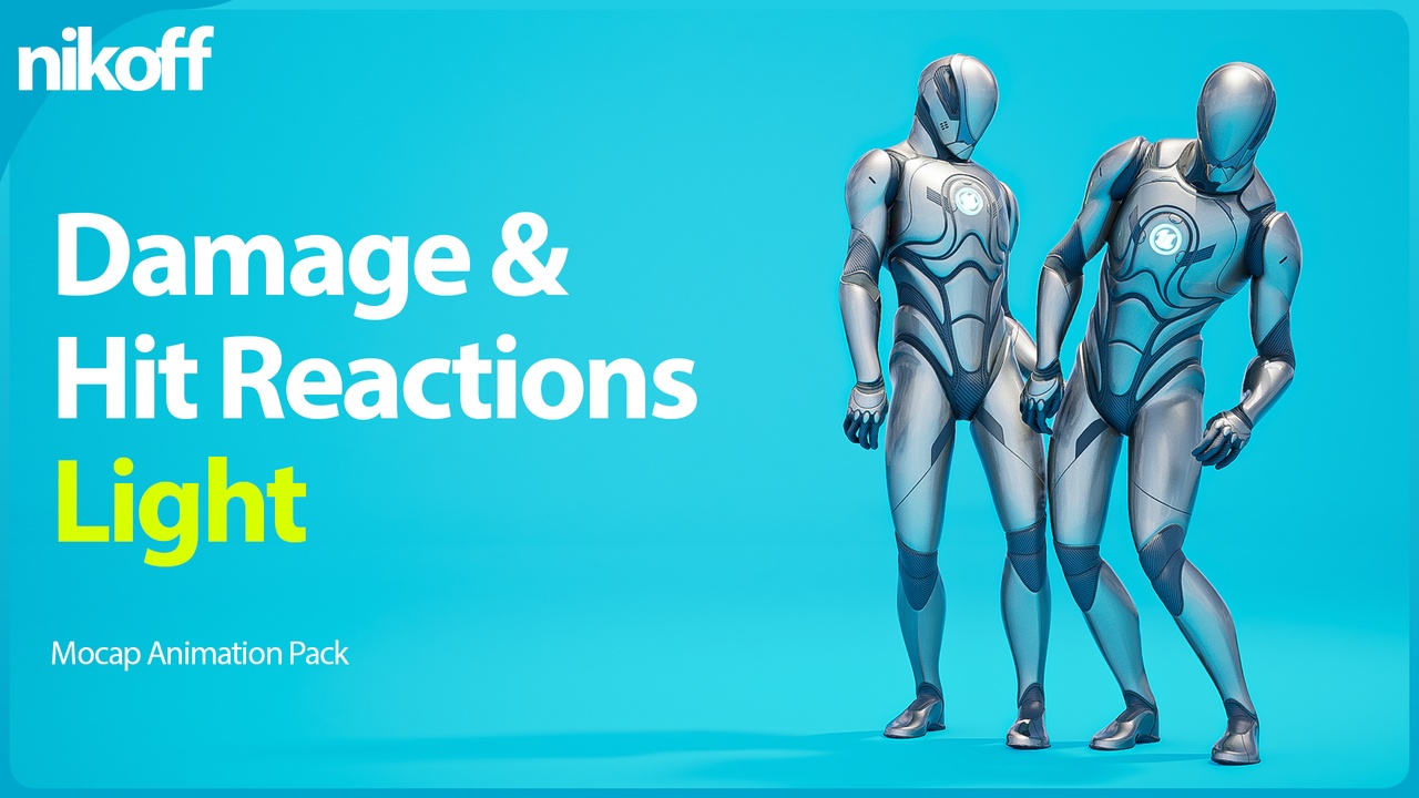 Media 1 for listing Damage & Hit Reactions Light - Mocap Animation Pack