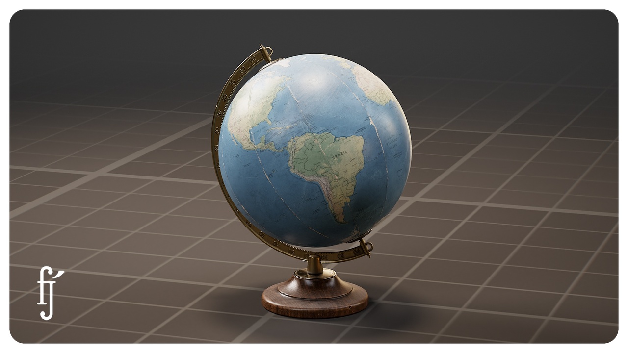 Media 1 for listing Vintage Spinning World Globe - Antique Atlas Map Rotating Sphere