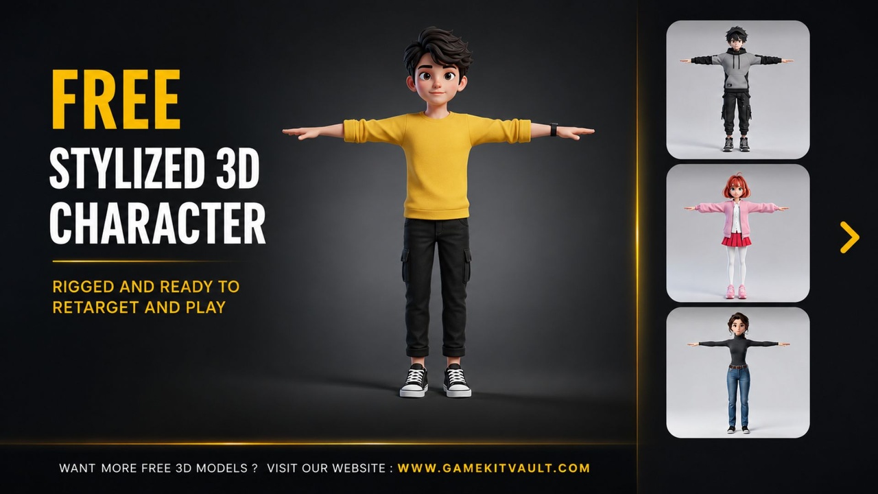 Media 1 for listing Free Stylized Boy Character
