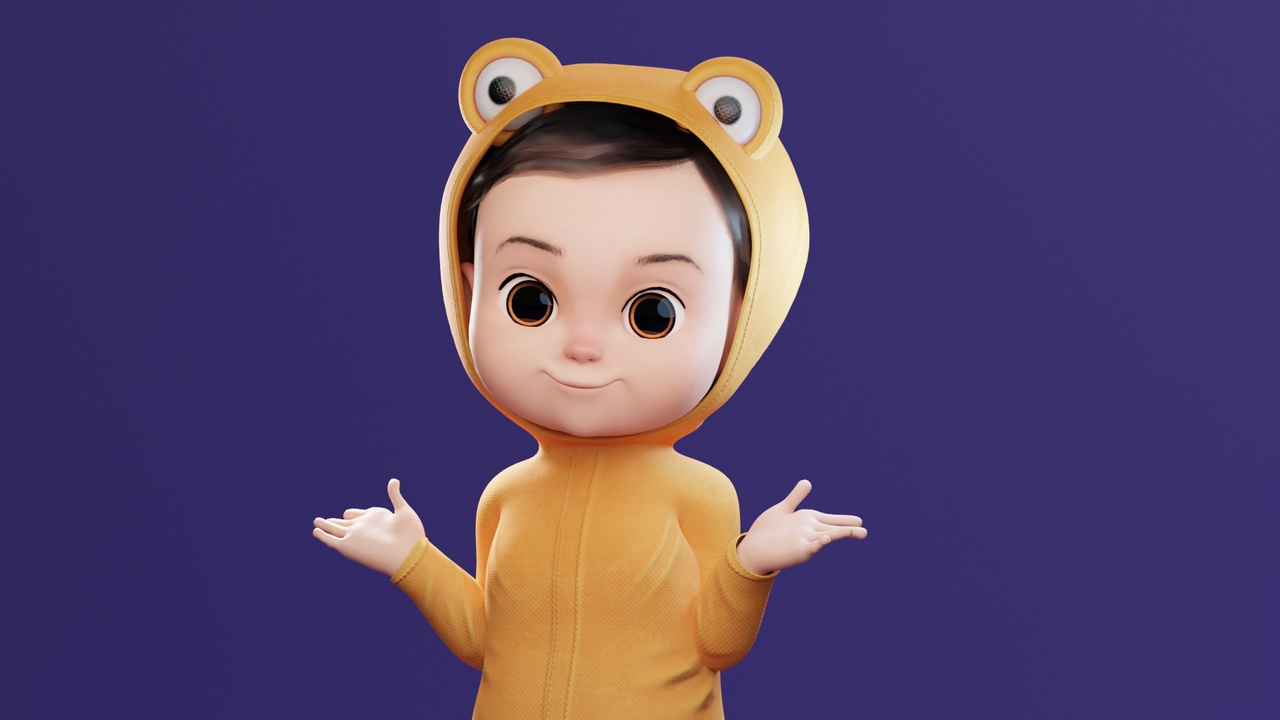 商品 Pixar Style Baby Character Rigged 的媒体 1