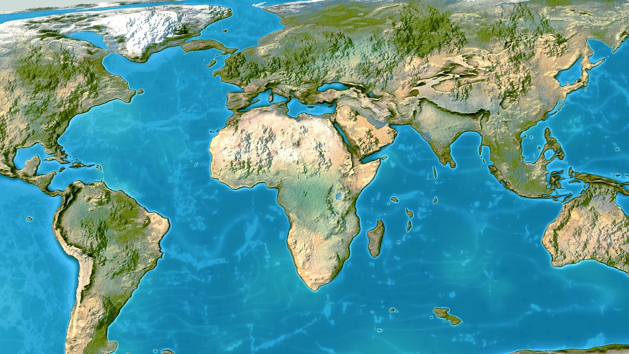 WORLD MAP EARTH 3D HEIGHT ilanı için 1. medya