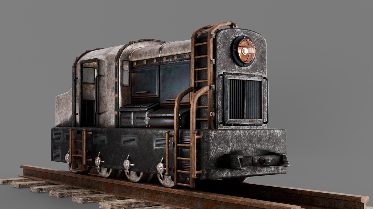 Media 1 for listing Stylized Retro Industrial Locomotive