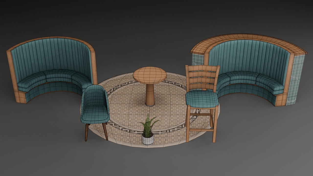 Media 1 for listing Restaurant Bar Table And Booths Set