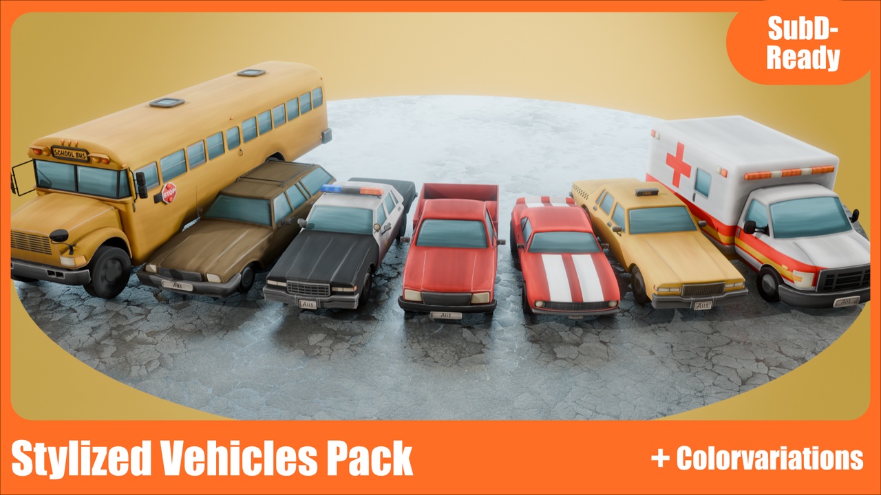 Stylized Vehicles Pack 제품 등록을 위한 미디어 1개