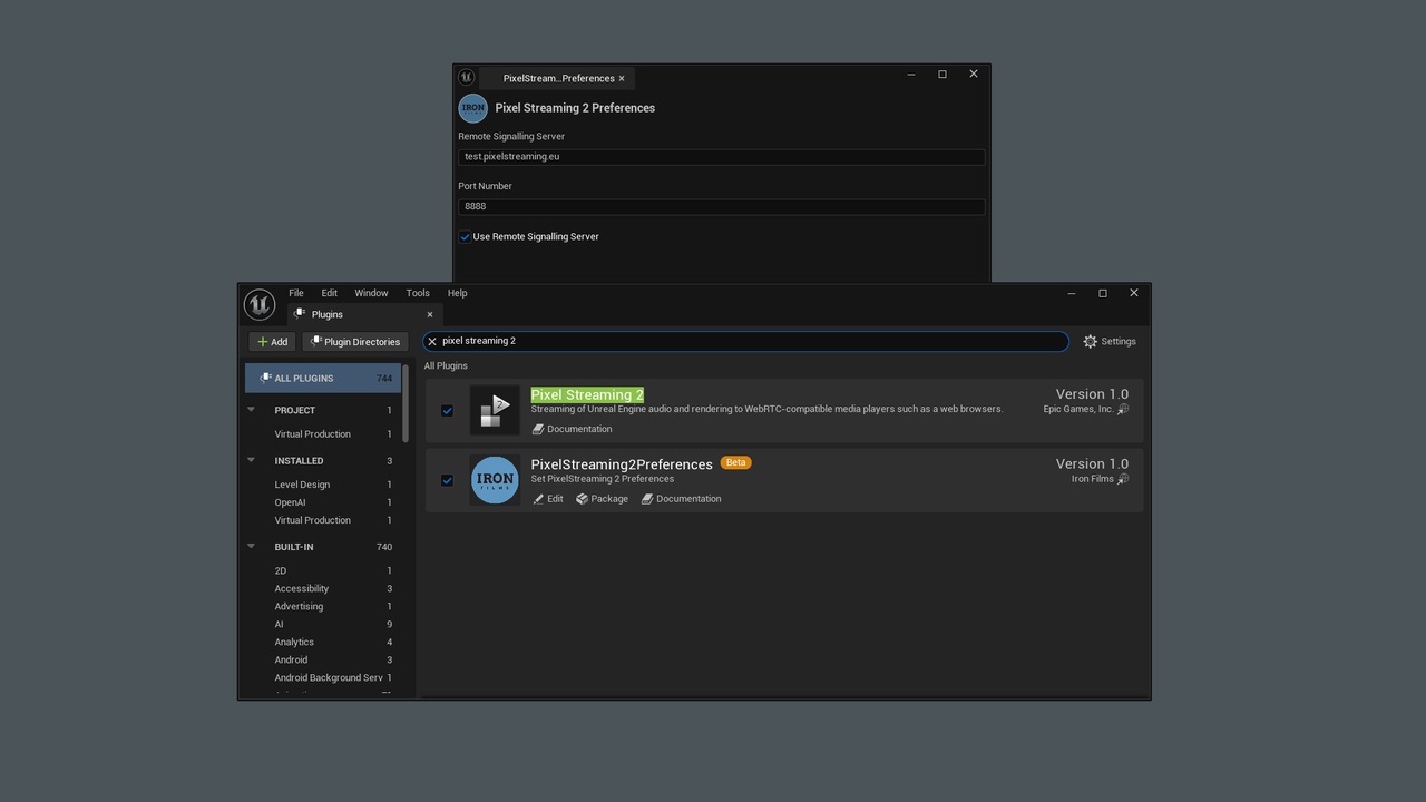 Media 1 for listing IRON Pixelstreaming 2 Preferences