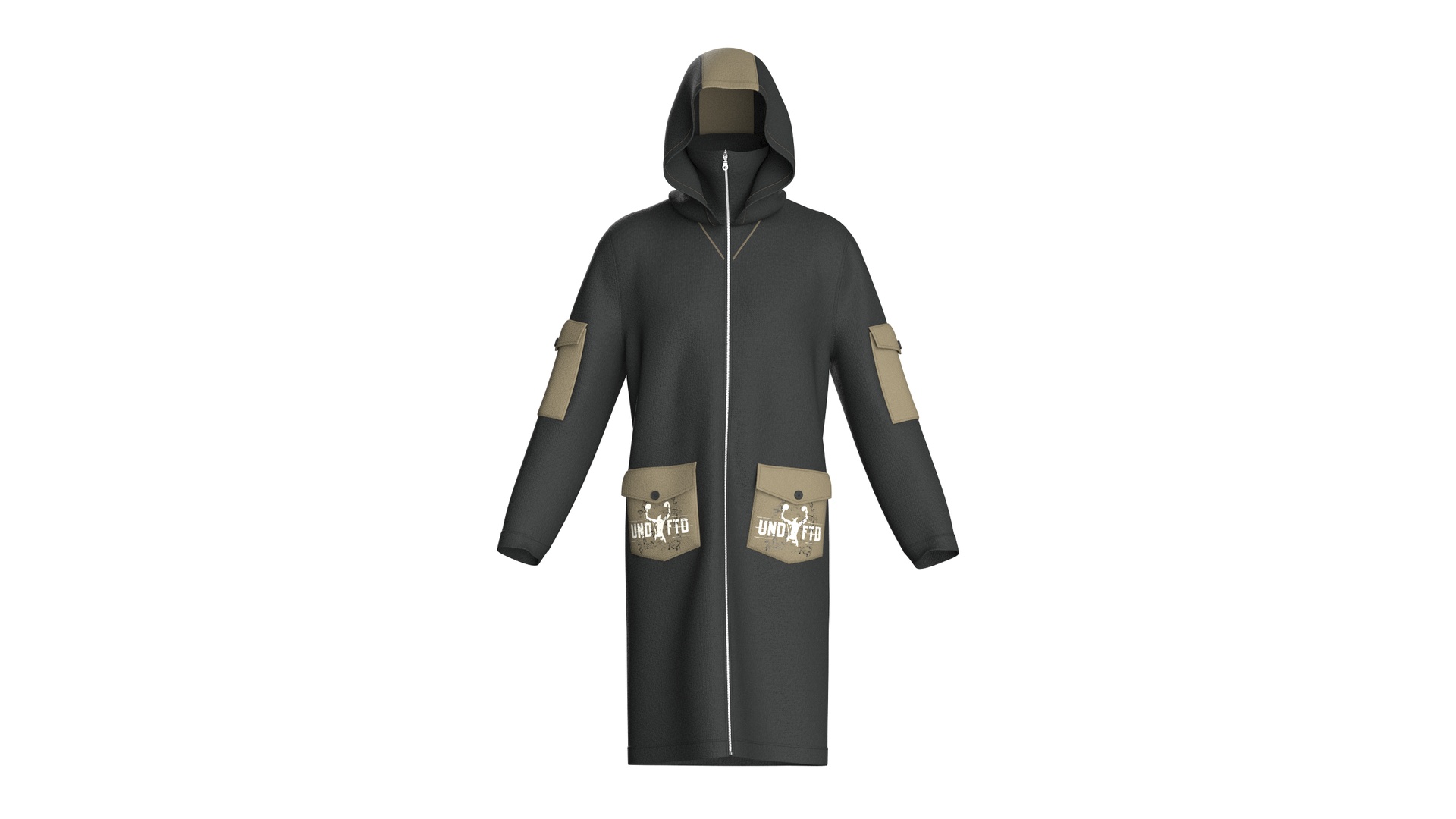 Media 1 for listing Men Long Jacket - Pocket Printed | High Poly