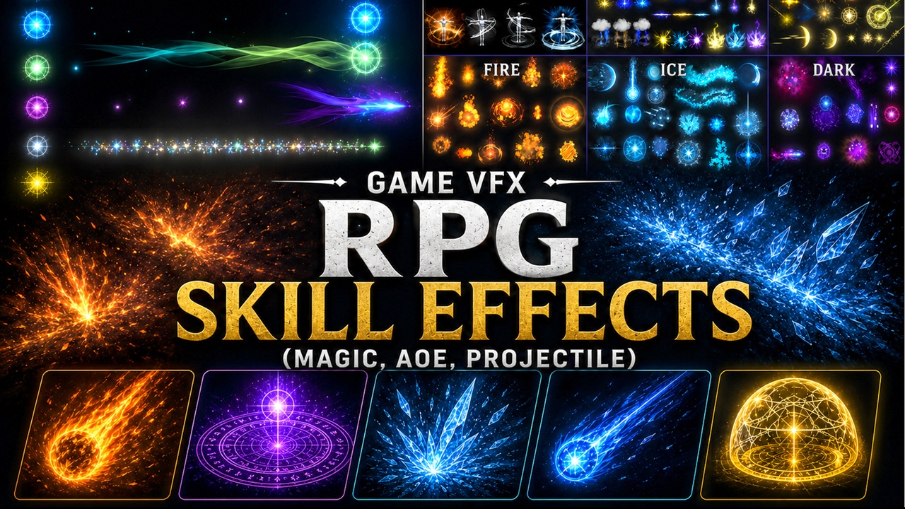 Media 1 for listing Game VFX - RPG Skill Effects (Magic, AOE, Projectile)