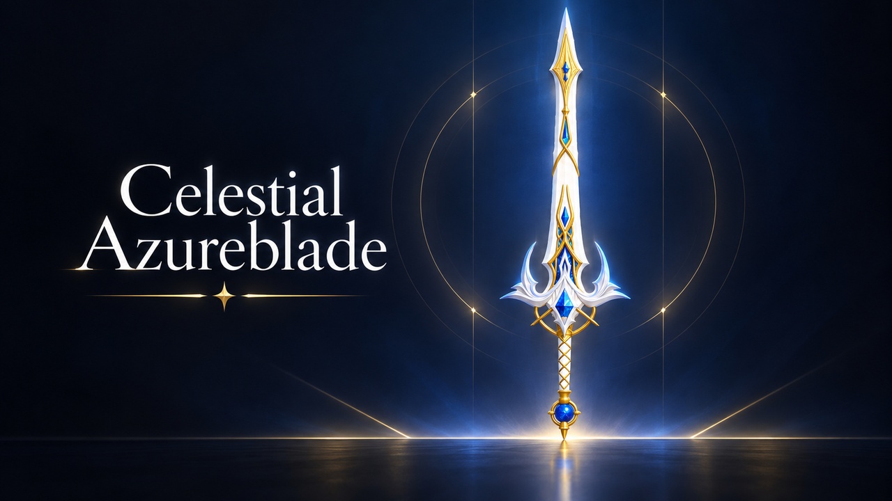 Media 1 for listing Celestial Azureblade – Ornate Fantasy Sword