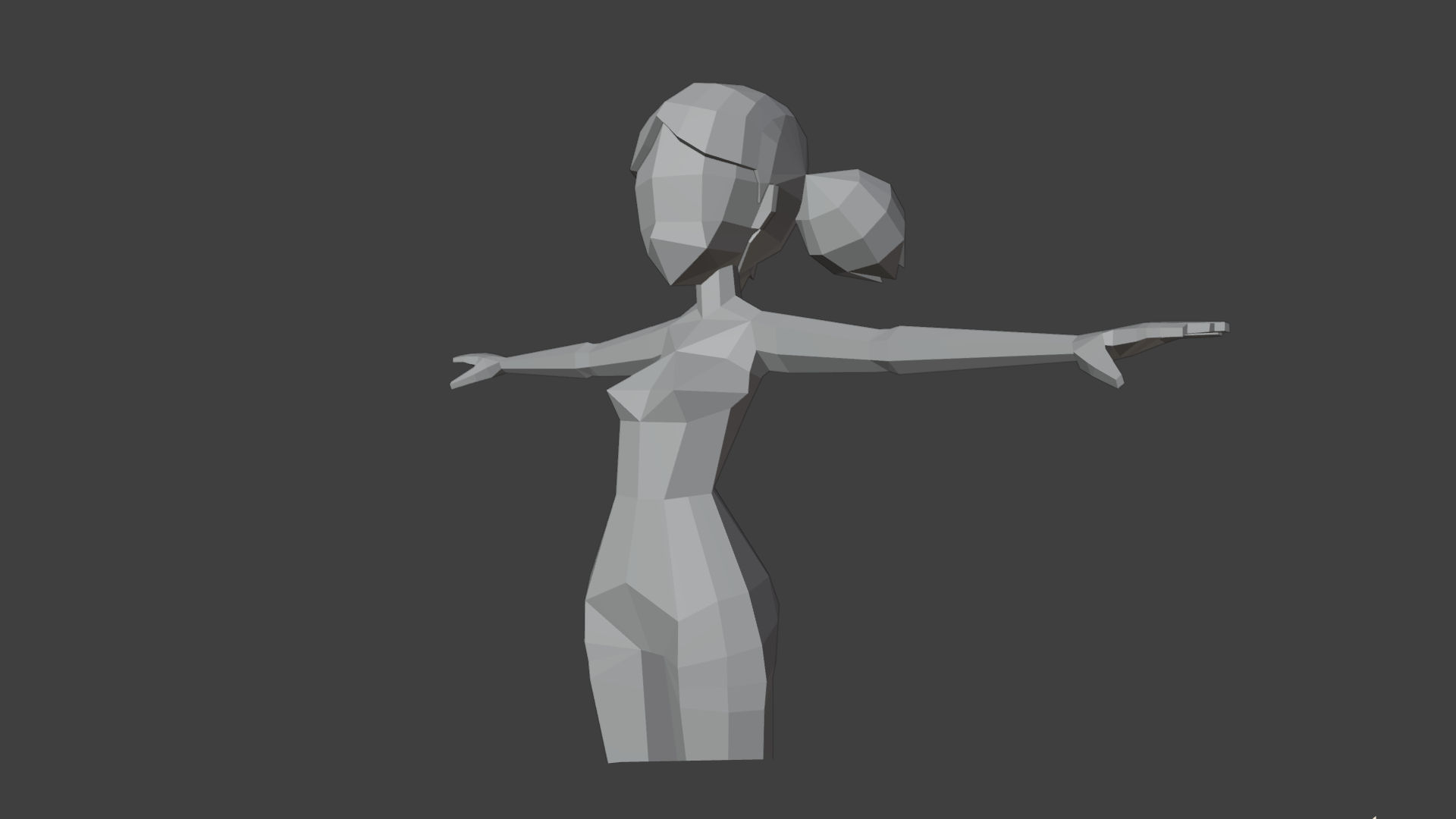 low poly female base mesh - 1 hair variant included | Fab