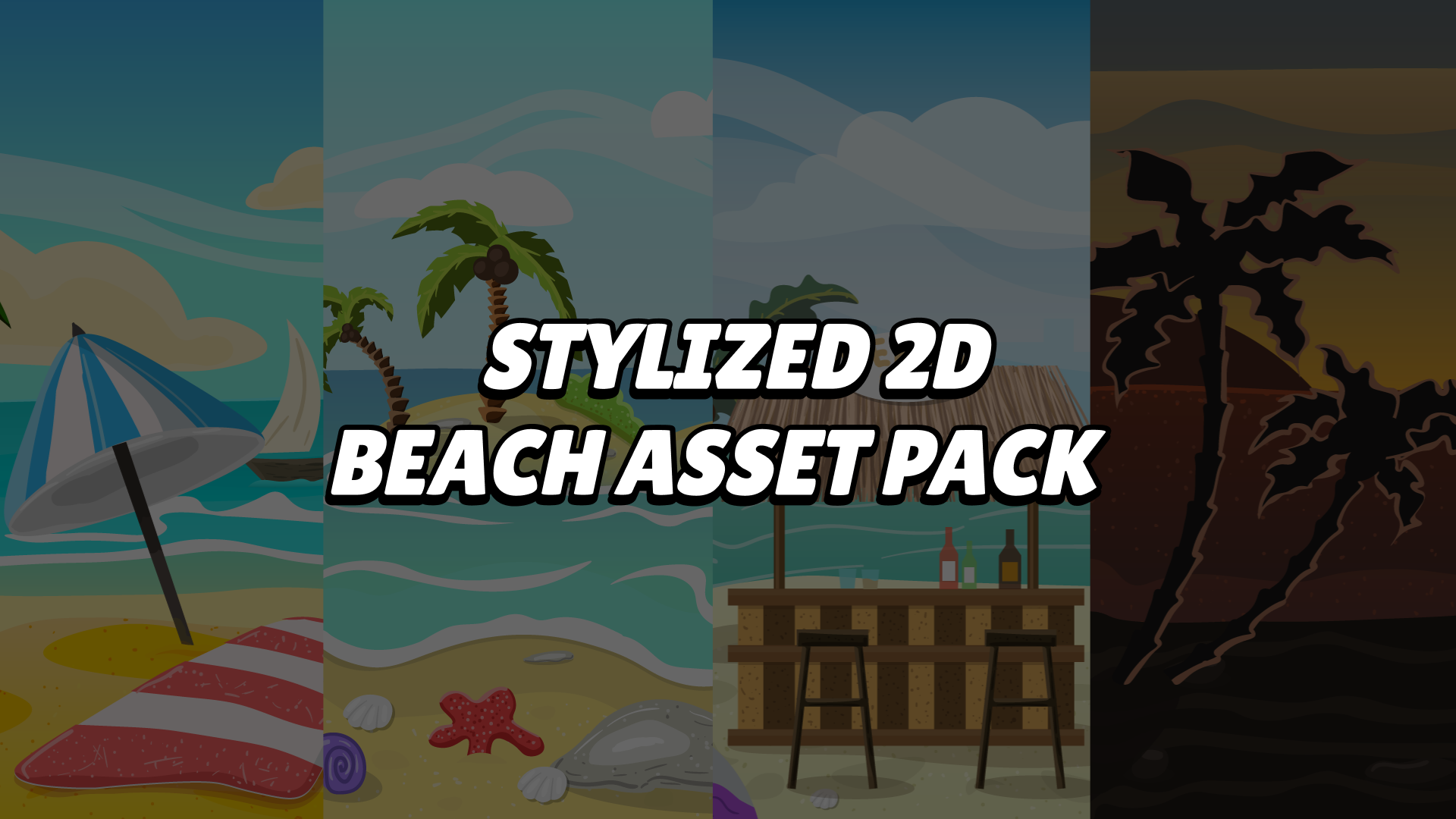 Stylized 2D Beach Asset Pack | Fab