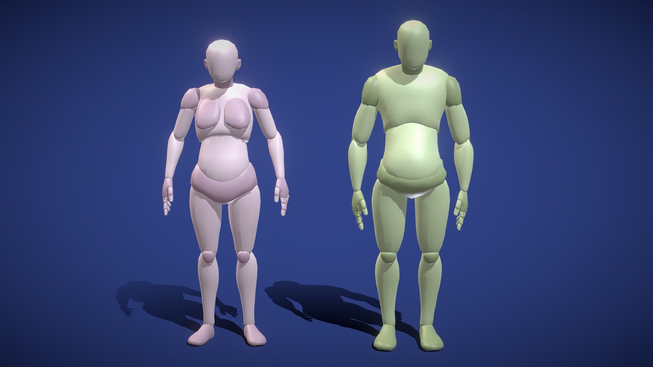 Media 1 for listing Base Mesh Pack - Oldster Humanoid Mannequins