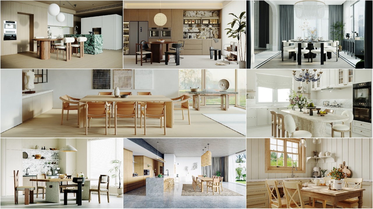Media 1 for listing Dining Room Bundle 04 - 8 Scenes