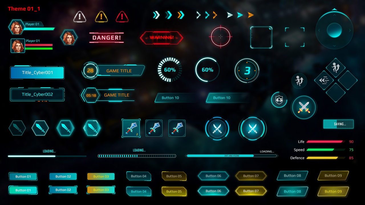 Media 1 for listing Sci-Fi Cyber UI Components