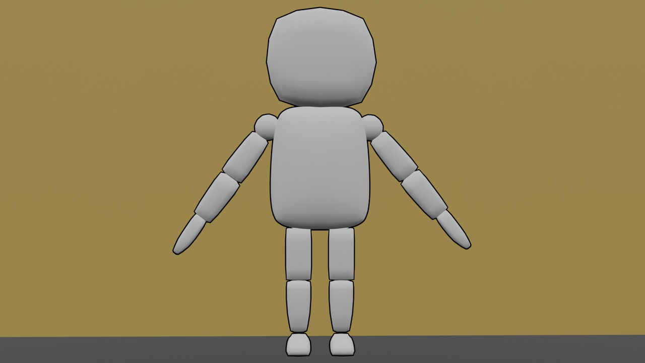 Media 1 for listing Stylized Low Poly Character with Outline Rigged and Unrigged