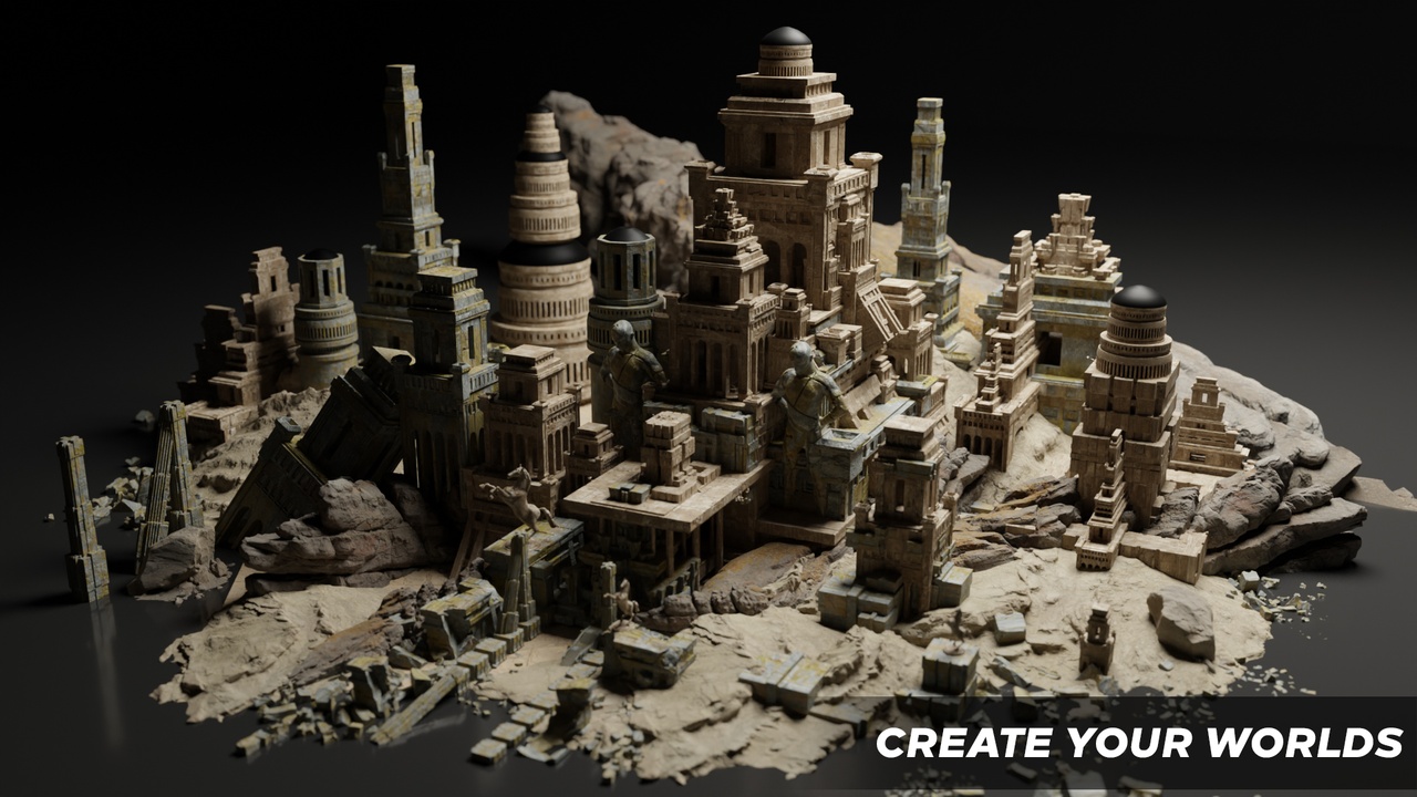 Ancient Temple 2.0 | Old ruins of the temple | 3D Kitbash Asset