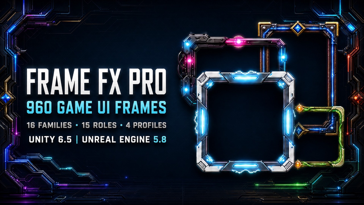 Media 1 for listing FRAME FX PRO | 960 Game UI Frames for Unity & Unreal